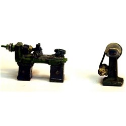 Industrial Lathe and Vertical sanding disc (OO scale 1/76th) - Unpainted