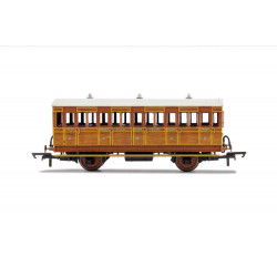 GNR, 4 Wheel Coach, 3rd Class, Fitted Lights, 1636 - Era 2