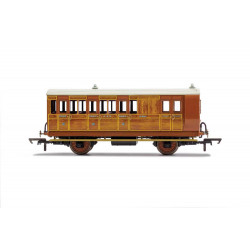 GNR, 4 Wheel Coach, Brake 3rd Class, Fitted Lights, 399 - Era 2