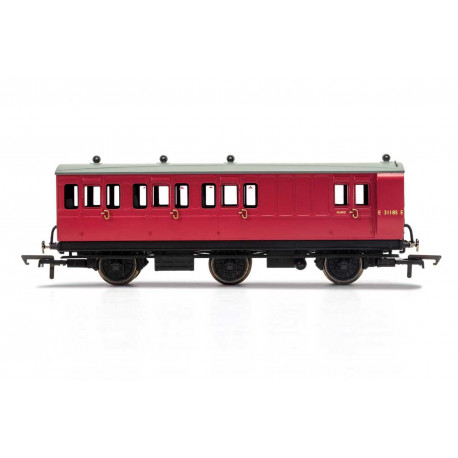 BR, 6 Wheel Coach, Brake 3rd Class, Fitted Lights, E31185 - Era 4