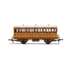 GNR, 4 Wheel Coach, 3rd Class, Fitted Lights, 1505 - Era 2