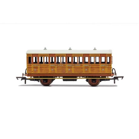 GNR, 4 Wheel Coach, 3rd Class, Fitted Lights, 1505 - Era 2