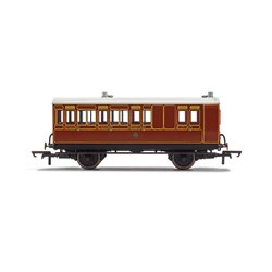 LB&SCR, 4 Wheel Coach, Brake 3rd Class, Fitted Lights, 941 - Era 2