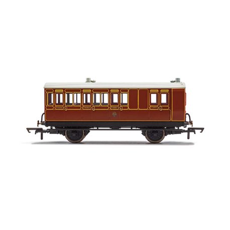 LB&SCR, 4 Wheel Coach, Brake 3rd Class, Fitted Lights, 941 - Era 2