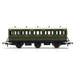 SR, 6 Wheel Coach, 3rd Class, Fitted Lights, 1908 - Era 3