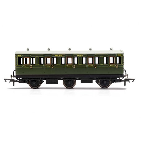 SR, 6 Wheel Coach, 3rd Class, Fitted Lights, 1908 - Era 3