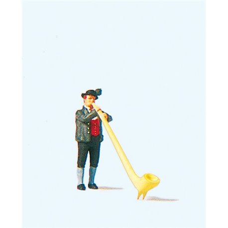 Alpine Horn Blower Figure