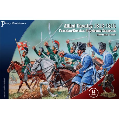 Allied Cavalry-Prussian and Russian Napoleonic Dragoons 1812-15 - 14 mounted figures (1/56)