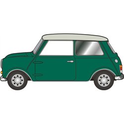 Austin Mini in Almond Green Old English White