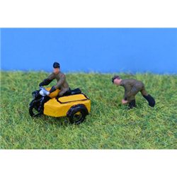 N Gauge Painted 1950's AA motorcycle patrol