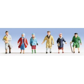 N Scale (1/148 - 1/160) C Pedestrians(6) Three Men Three Women by Noch