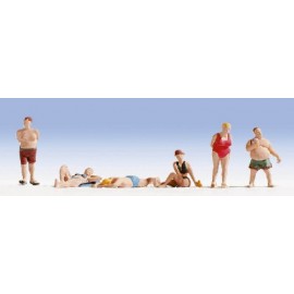 N Scale (1/148 - 1/160) Bathers(6) Four Women Two Men by Noch
