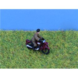 N gauge painted 1950's Motorbike & Rider