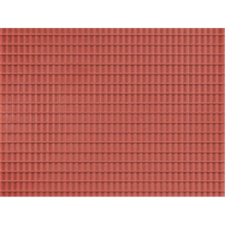 HO Plastic sheet 200x100mm - (2) Red roof tile
