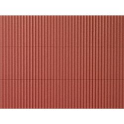 HO Plastic sheet 200x100mm - (2) Corrugated iron - red