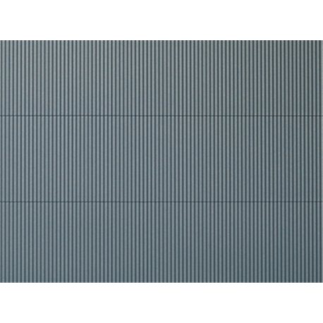 HO Plastic sheet 200x100mm - (2) Corrugated iron - grey