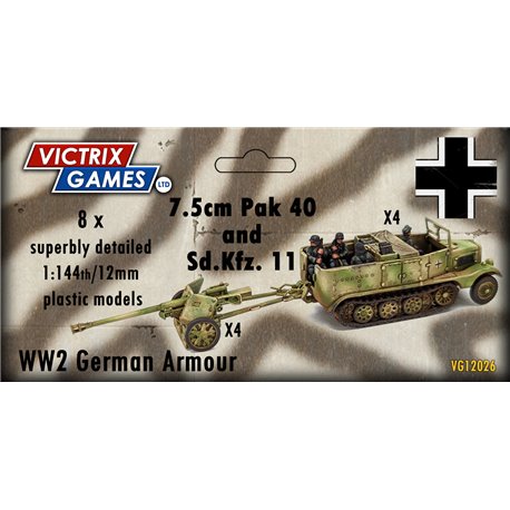 Pak 40 + Sd.Kfz.11 (x6) with crew - 1:144 model kit (12 mm)