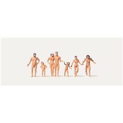 Family on the Nudist Beach (7) Figure Set