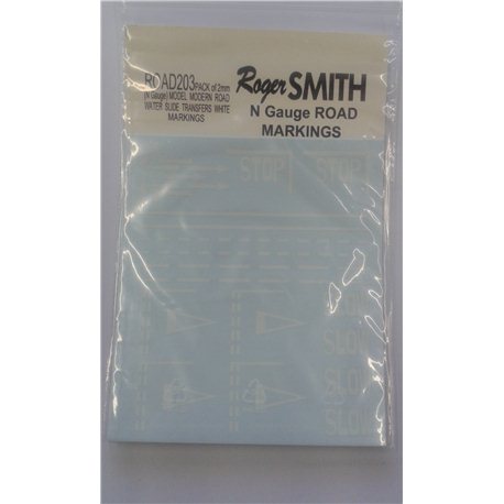 Water Slide Transfers White Modern U K Road Markings