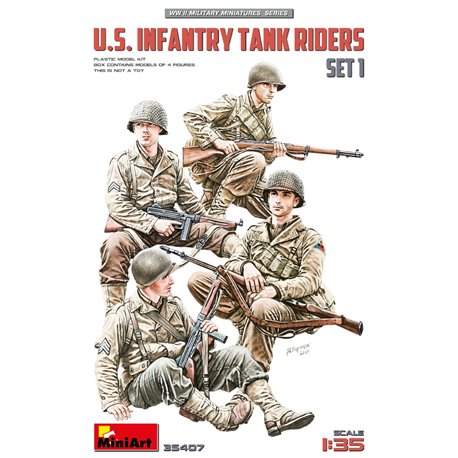 U.S. Infantry Tank Riders. Set 1 - 1:35 model kit