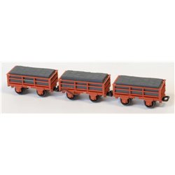 GLT OO-9 FR 2 Ton Slate Wagon Unbraked x2 Braked x1
