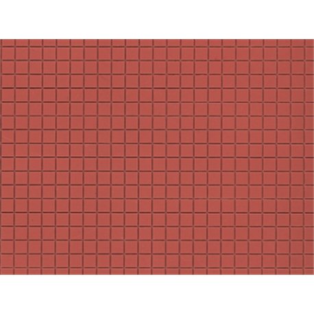 HO Plastic sheet 200x100mm - (2) Square brown paving