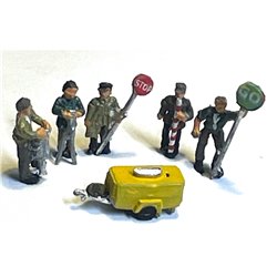 Road Repair Crew & Compressor & Decals (N Scale 1/148th) Unpainted Kit.