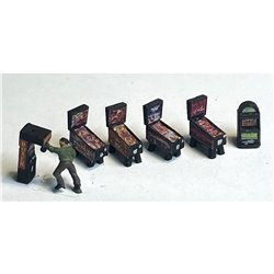 4 x Pinball, 1 Change 1 boxing machines / decals (Nscale 1/148th) Unpainted Kit