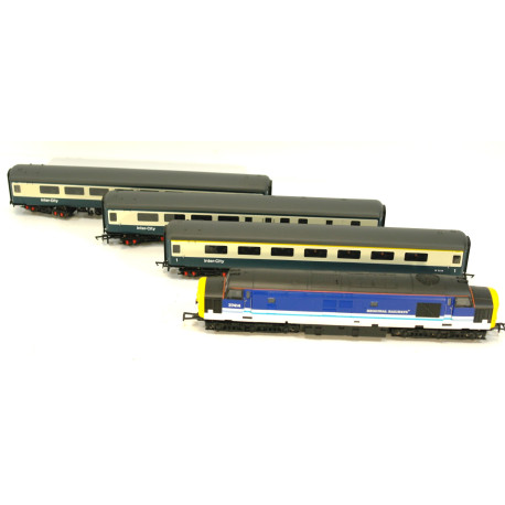 Hornby R2775 Class 37 37414 Plus Three matching Intercity Coaches. DCC Fitted. Used. OO Gauge