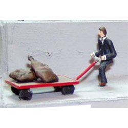 Porter with mail trolley