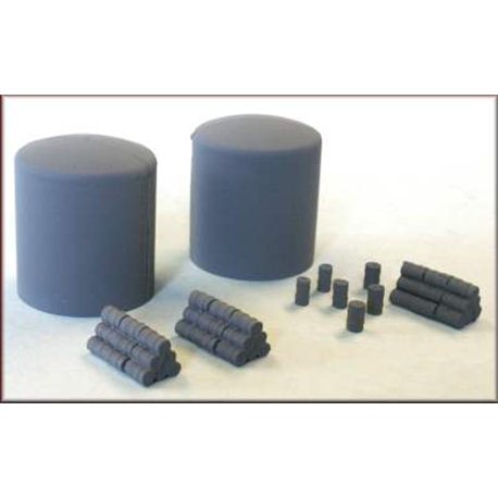 N fuel/oil tanks with drums