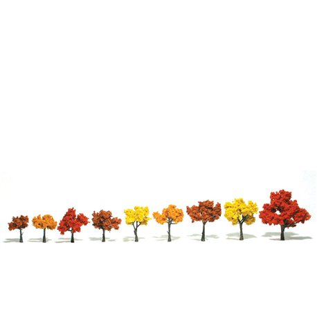 3-5in. Fall Mix Trees - Pack Of 6