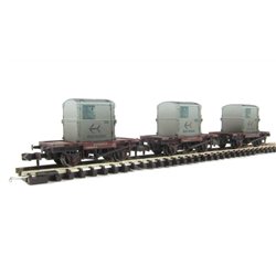 Triple Pack Conflat Wagons BR Bauxite AF