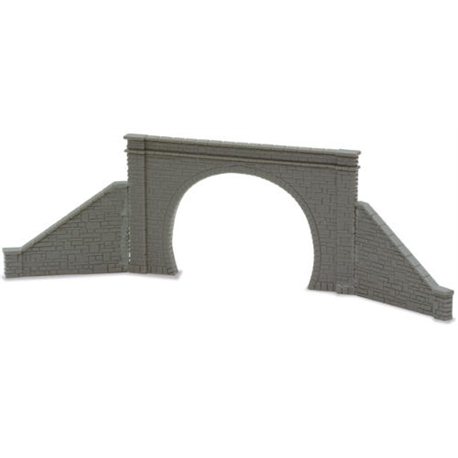Pair of Tunnel Mouths and 4 Retaining Walls -Double Track N Gauge