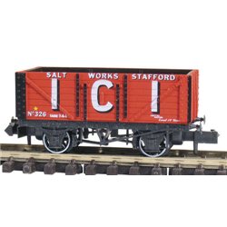 7 Plank Coal Wagon I.C.I. Salt Stafford No330, Red