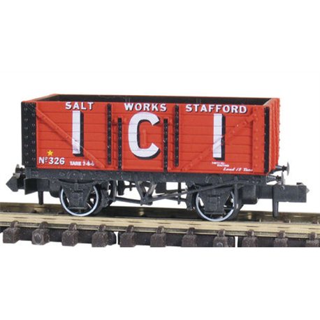 7 Plank Coal Wagon I.C.I. Salt Stafford No330, Red